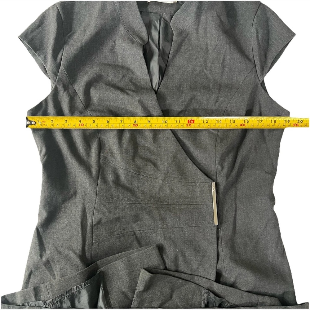 NWOT Calvin Klein Knee Length Wrap Dress Womens 12 Gray Career Corpcore Classic - Picture 9 of 9